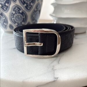 Gucci Belt in Navy Microguccissima Leather